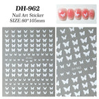 7pcs Gold Foil Butterfly Nail Stickers