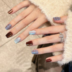 Handmade Press On Nails Short Coffin English college