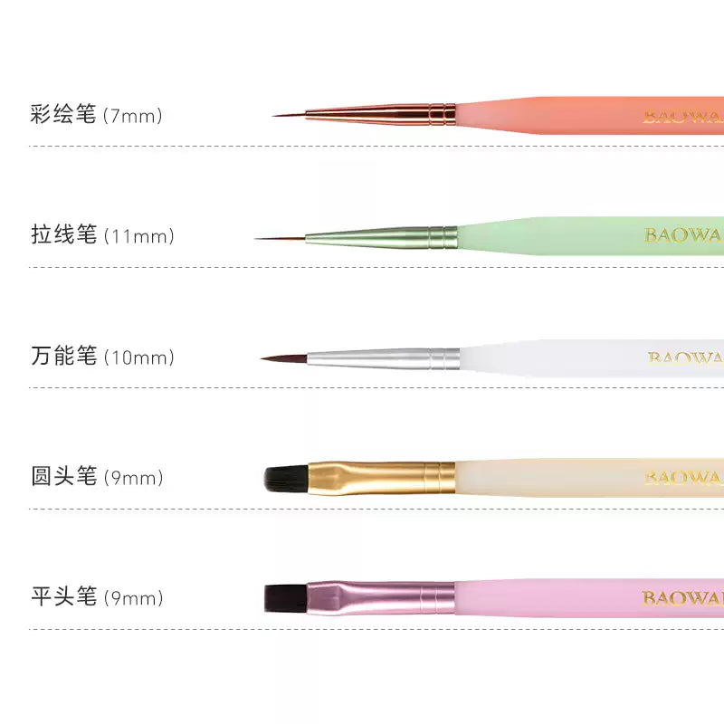 Furit Color Nail Brush Set
