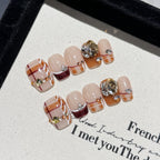 Handmade Press On Nails Short Coffin Chocolate check