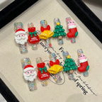 Handmade Press On Nails Extra-Long Coffin Luxurious Christmas 3D