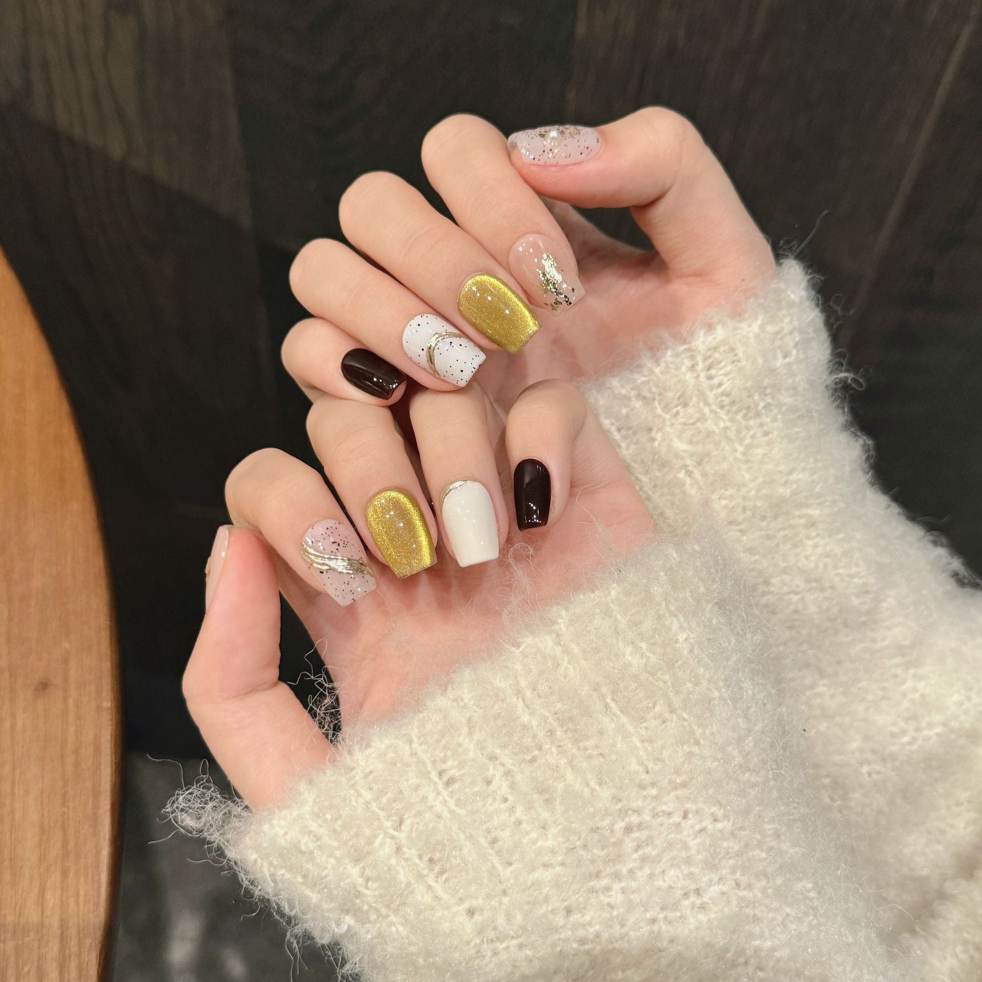 Handmade Press On Nails Short Coffin Make money day by day