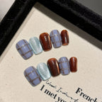 Handmade Press On Nails Short Coffin English college