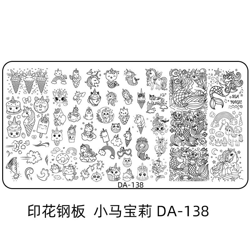 Cartoon DA Nail Stamp Plates With Safety Pad