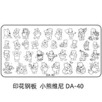 Cartoon DA Nail Stamp Plates With Safety Pad