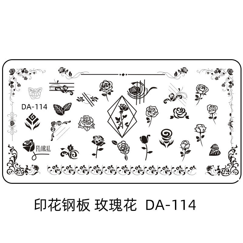 Cartoon DA Nail Stamp Plates With Safety Pad