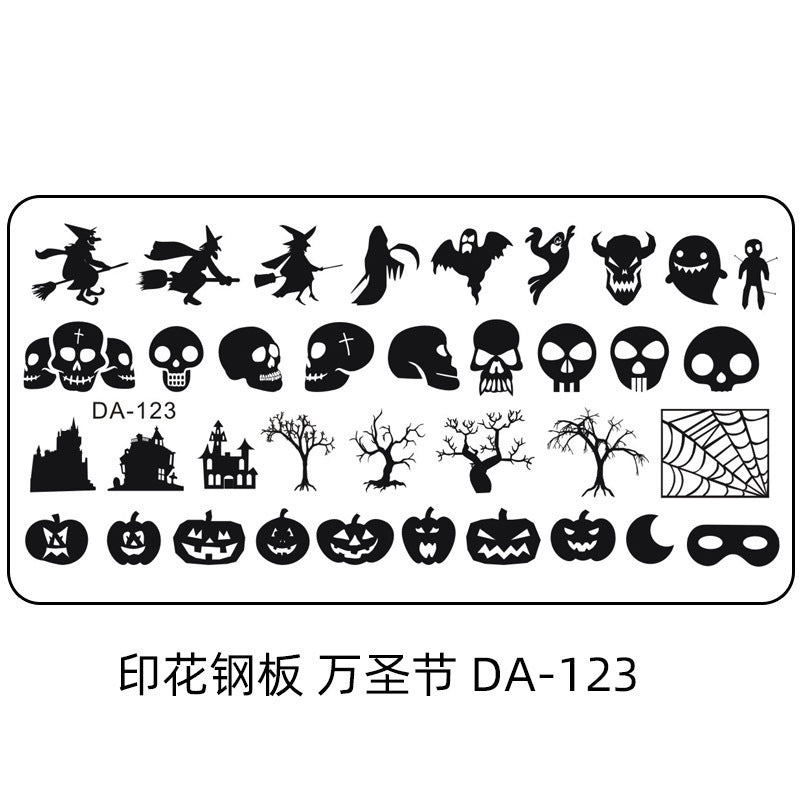 Cartoon DA Nail Stamp Plates With Safety Pad