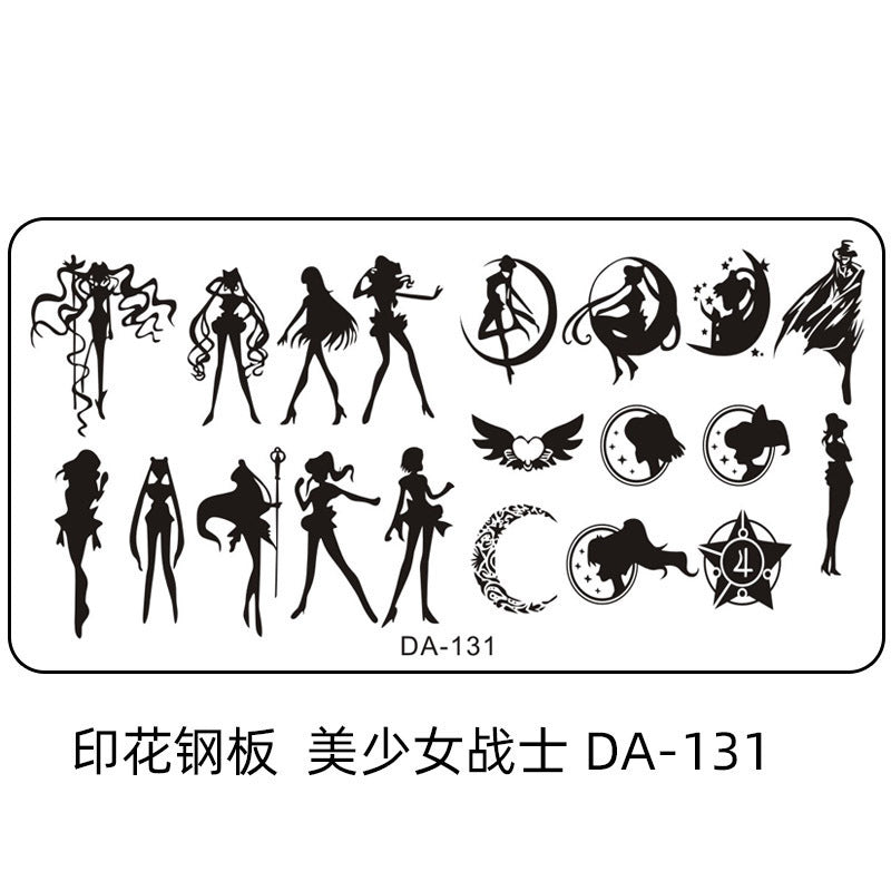 Cartoon DA Nail Stamp Plates With Safety Pad