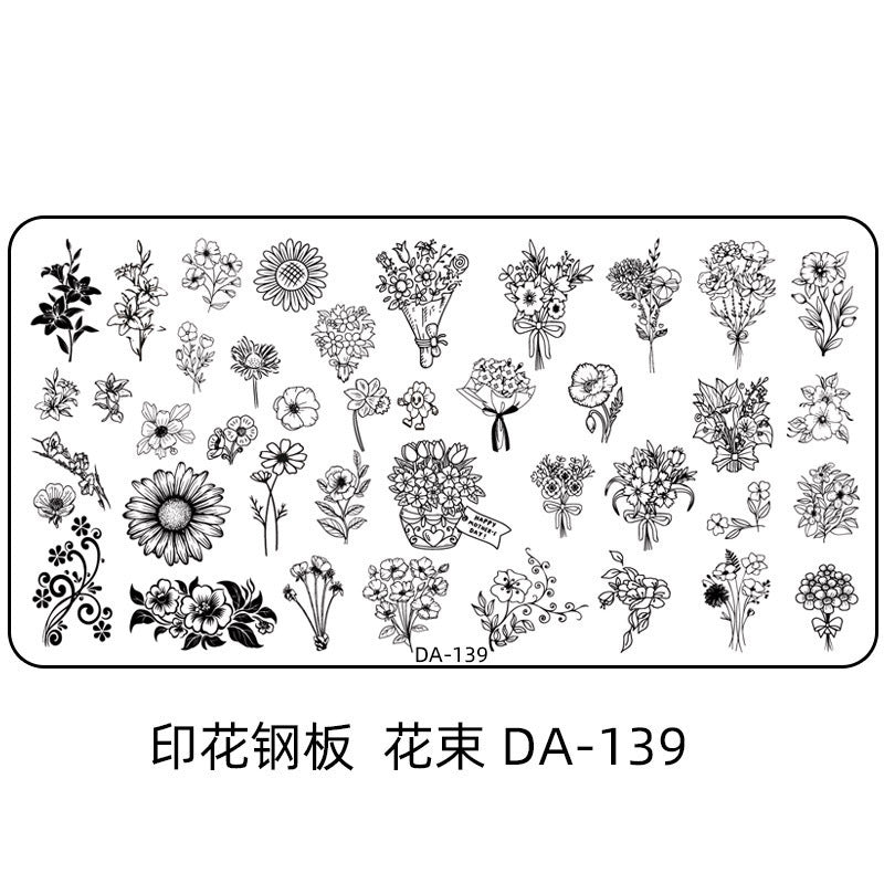 Cartoon DA Nail Stamp Plates With Safety Pad