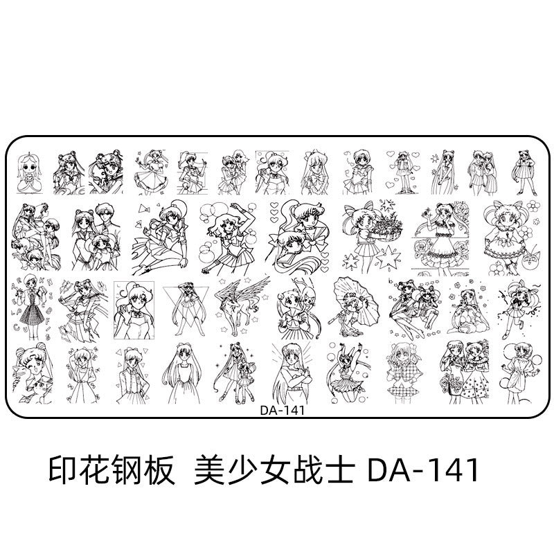 Cartoon DA Nail Stamp Plates With Safety Pad