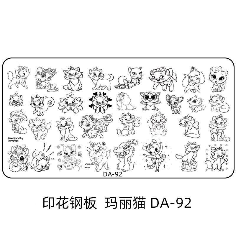 Cartoon DA Nail Stamp Plates With Safety Pad
