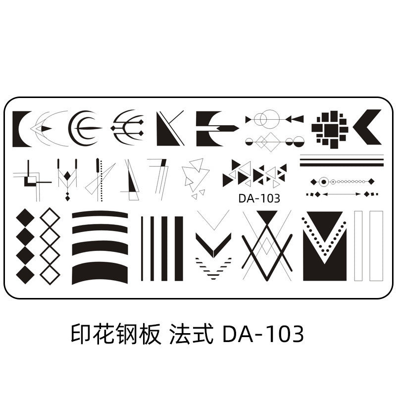 Cartoon DA Nail Stamp Plates With Safety Pad