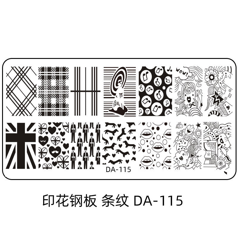 Cartoon DA Nail Stamp Plates With Safety Pad