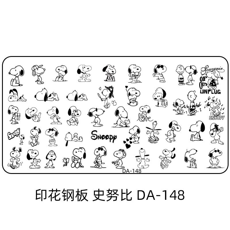 Cartoon DA Nail Stamp Plates With Safety Pad