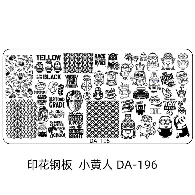 Cartoon DA Nail Stamp Plates With Safety Pad