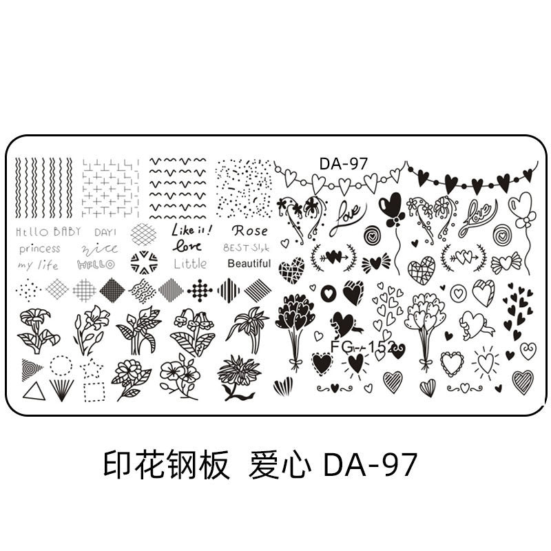 Cartoon DA Nail Stamp Plates With Safety Pad