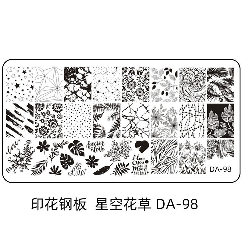 Cartoon DA Nail Stamp Plates With Safety Pad
