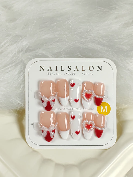 Lovely design Handmade nails YH0033