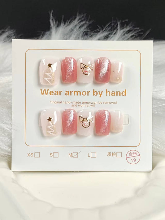 Fashion pink Handmade nails JC0146