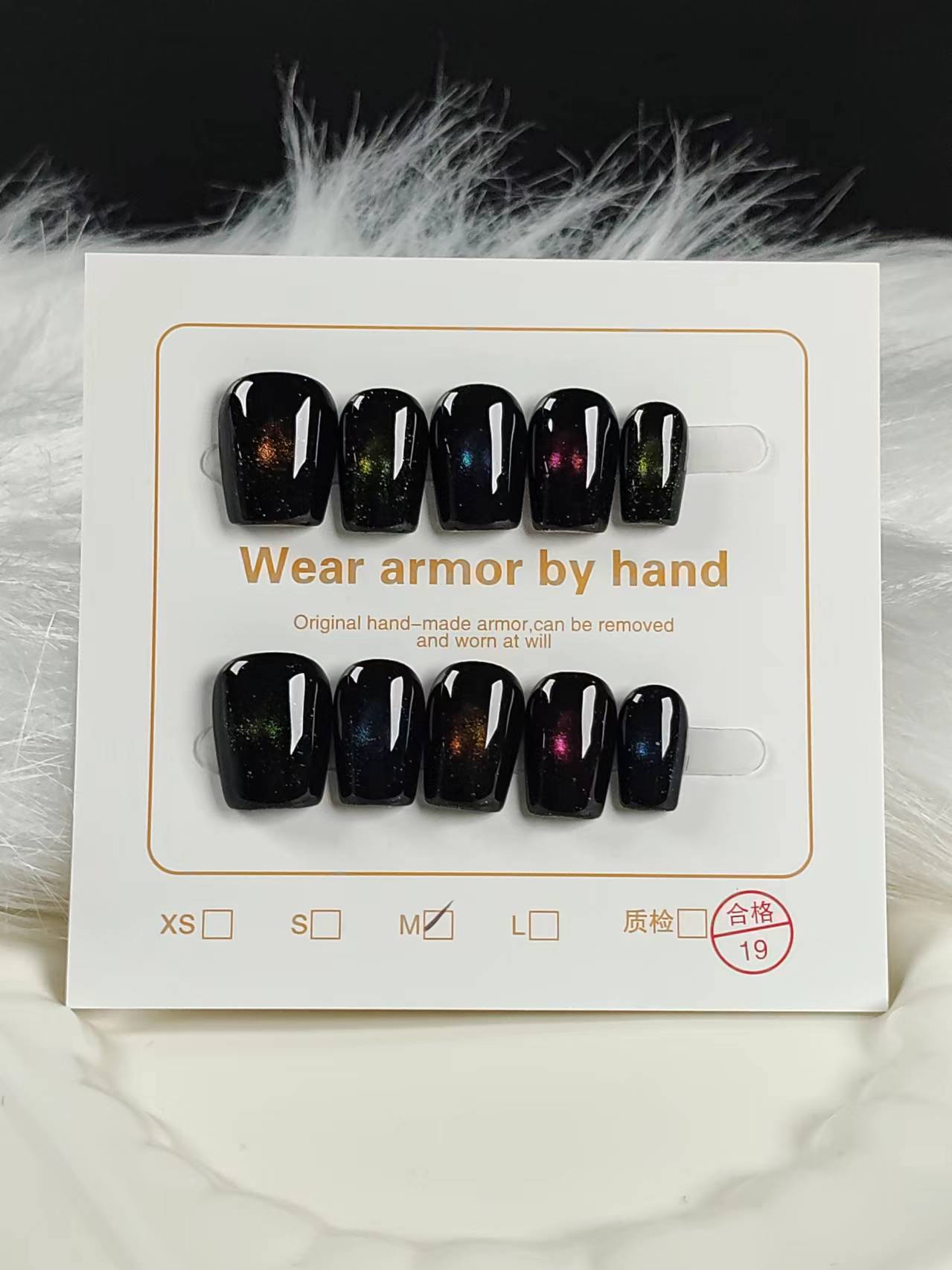 Black fireworks Handmade nails JC0150