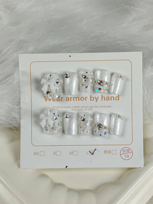 Fashion white Handmade nails JC0153