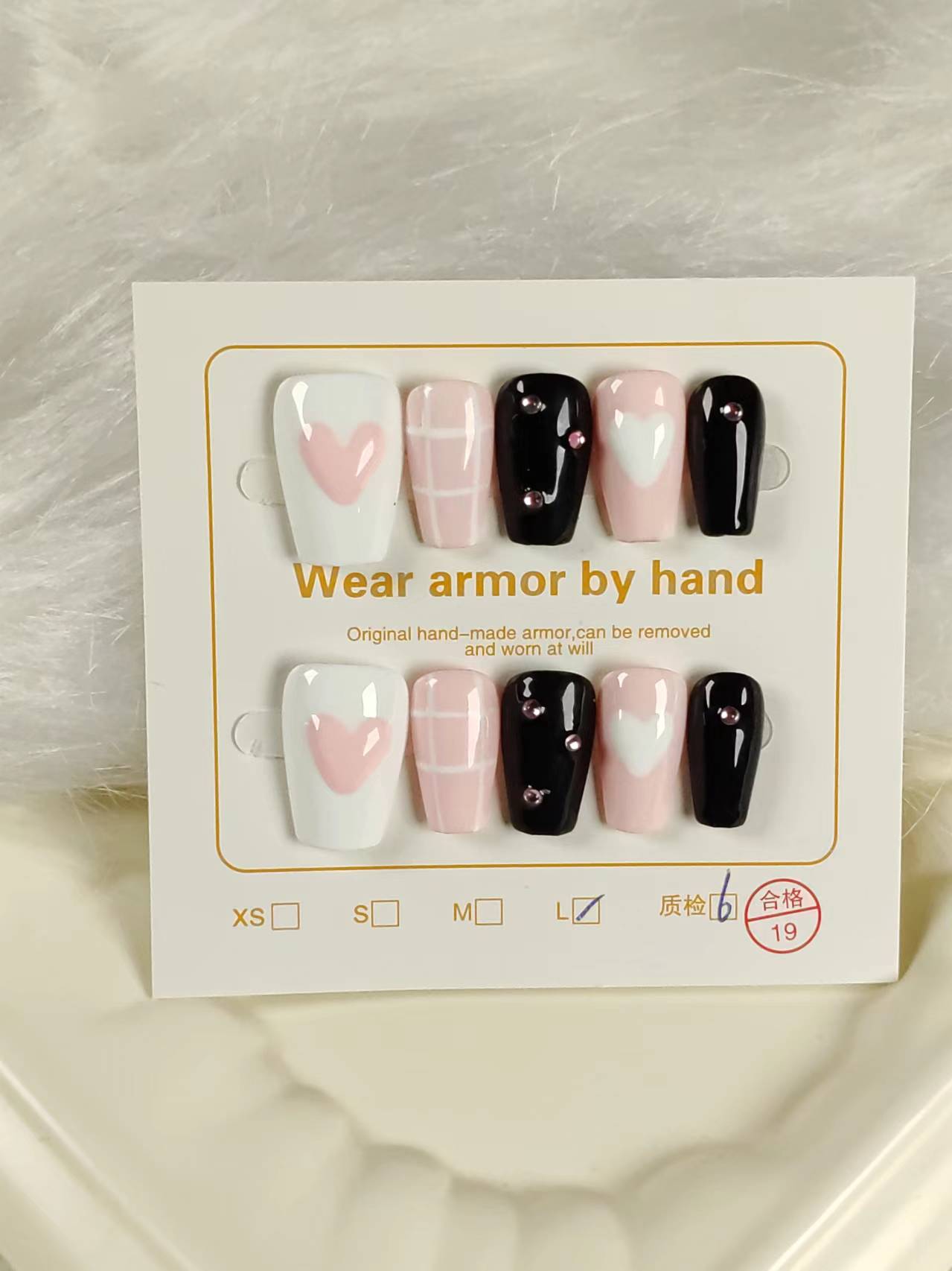 Cute multi-color Handmade nails JC0154