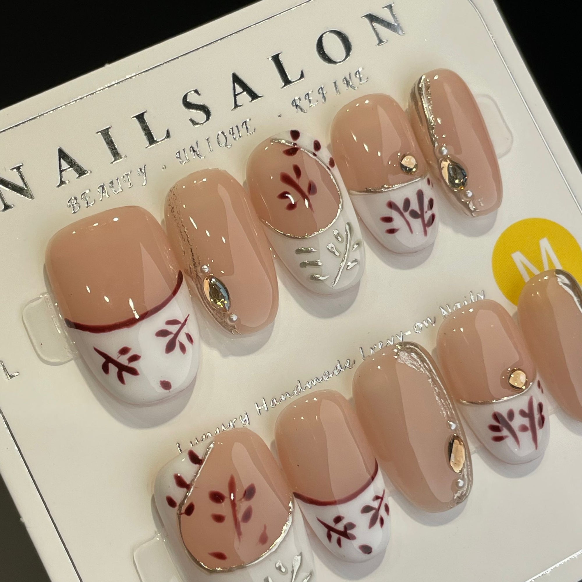 Handmade Press On Nails Medium Oval Longing for autumn