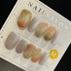 Handmade Press On Nails Medium Oval Tinted tulips