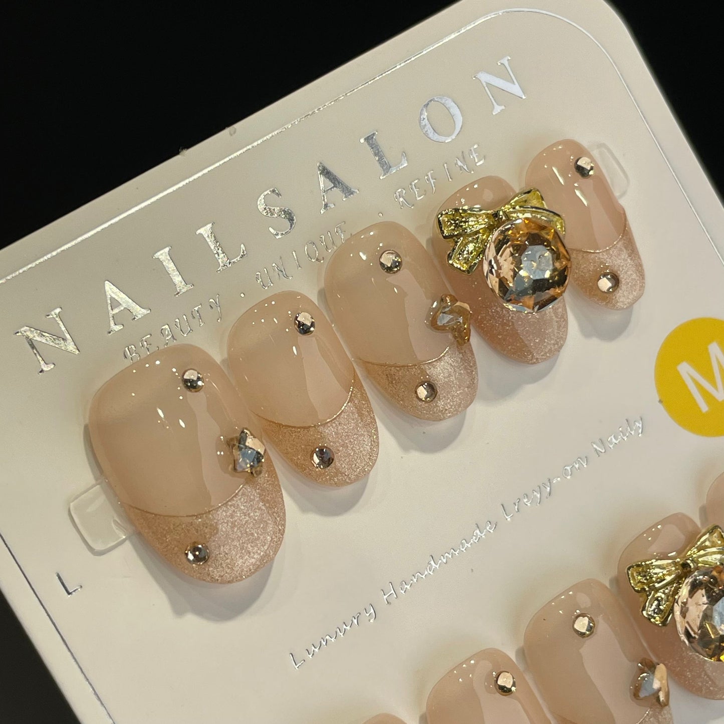 Handmade Press On Nails Short Oval  Champs Elysees