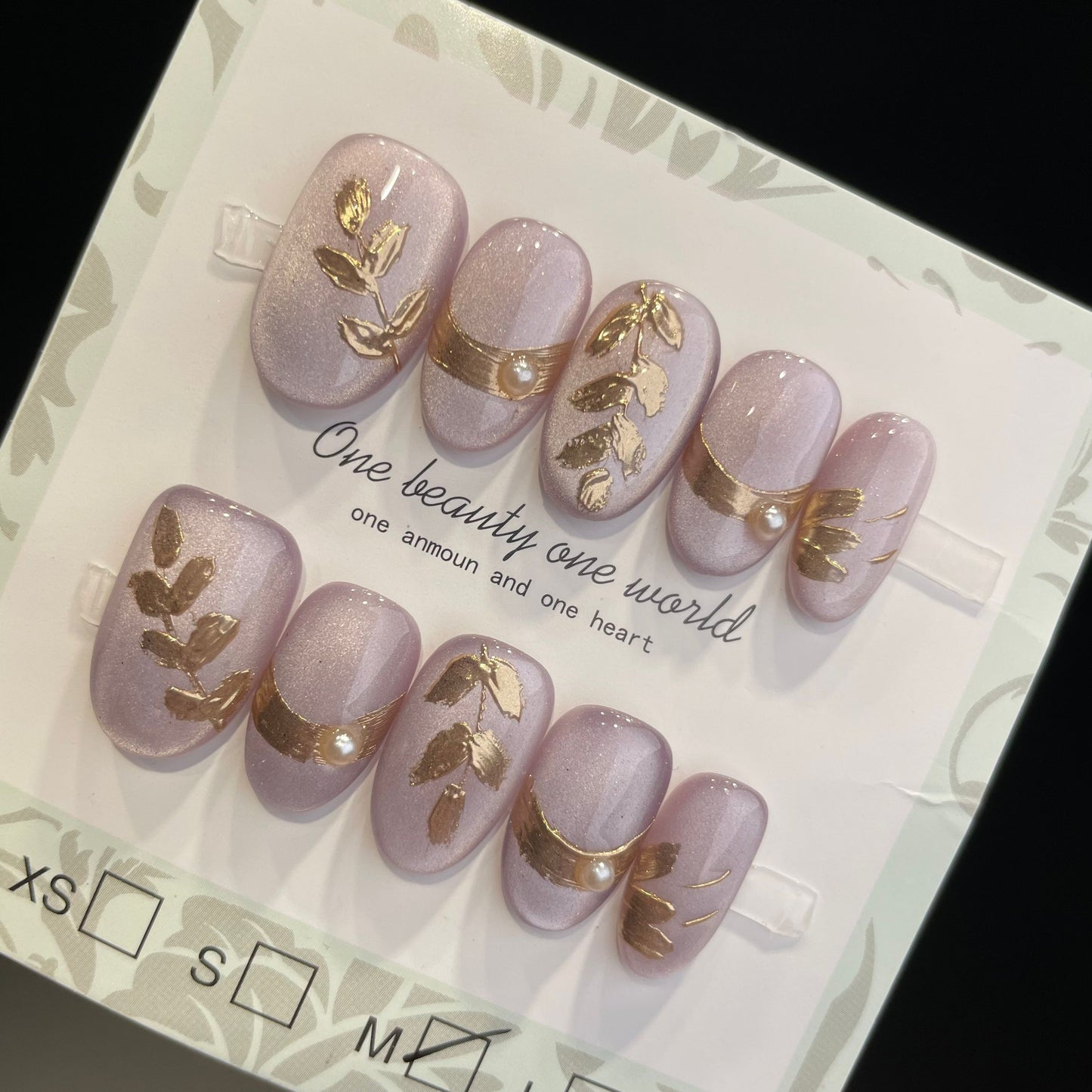 Handmade Press On Nails Short Oval Purple Cat Eyes