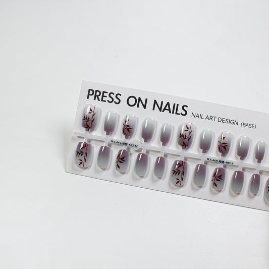 Bamboo press on nails long strip 30pcs