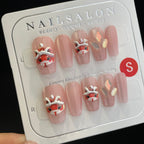 Handmade Press On Nails Medium Coffin Lucky little snake-YiH