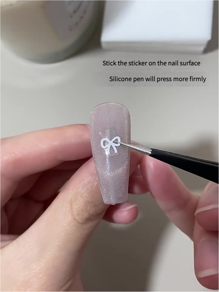 Silicone Nail Art Pen - Multifunctional Double-Headed Tool for Mirror Powder Application, Sticker Pressing, Carving, Glue Mixing & Gradient Design