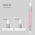 Silicone Nail Art Pen - Multifunctional Double-Headed Tool for Mirror Powder Application, Sticker Pressing, Carving, Glue Mixing & Gradient Design