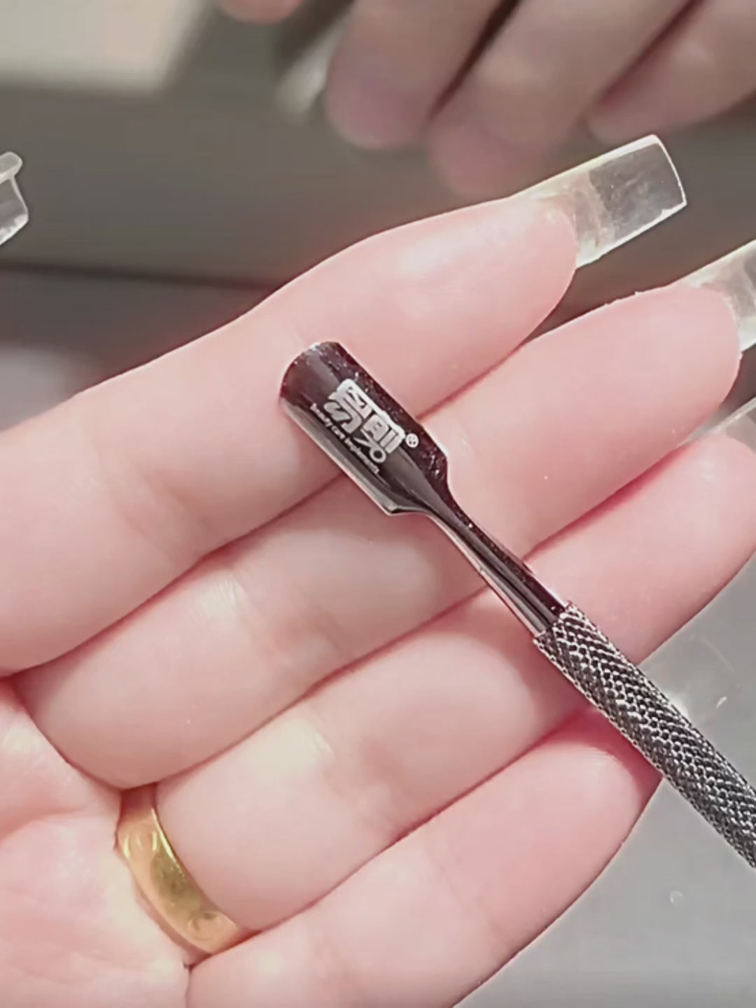 Professional Cuticle Pusher and Spoon Nail Clear