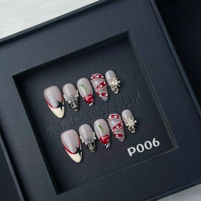 Handmade press on nail P006