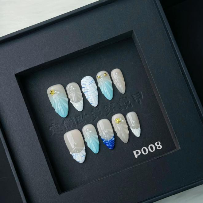 Handmade press on nail P008