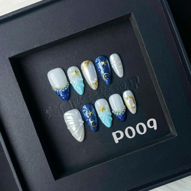 Handmade press on nail P009