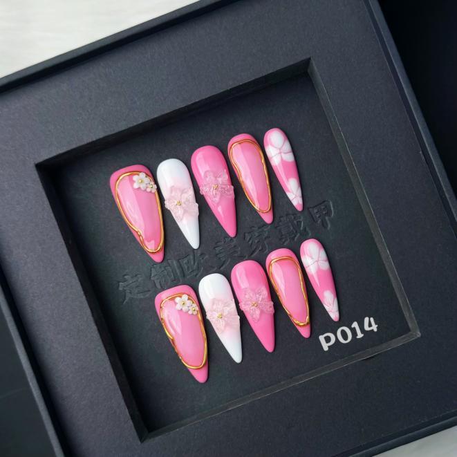 Handmade press on nail P014