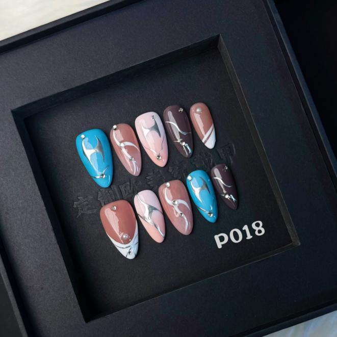 Handmade press on nail P018