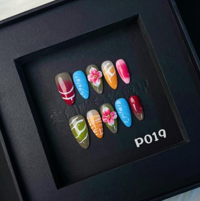Handmade press on nail P019