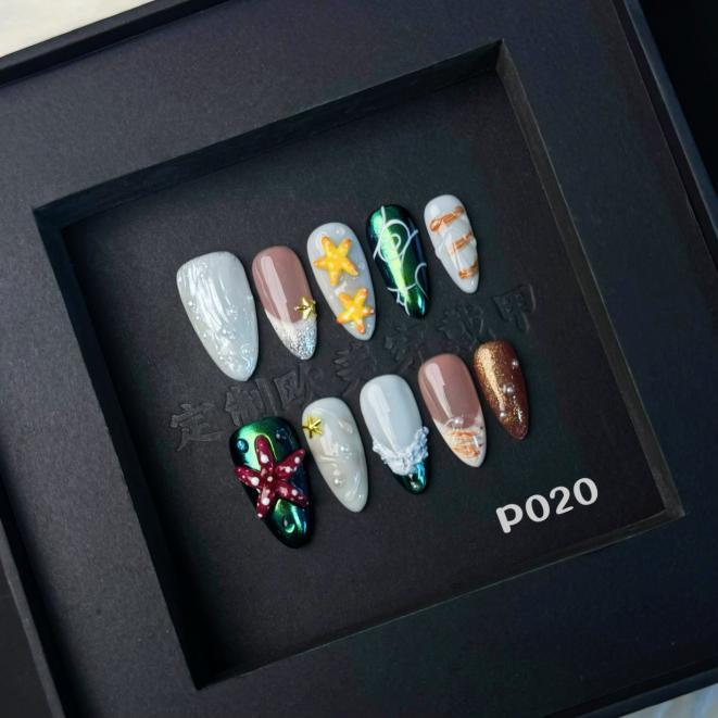 Handmade press on nail P020