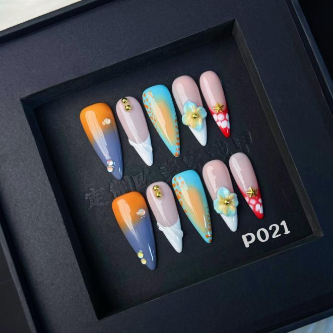 Handmade press on nail P021
