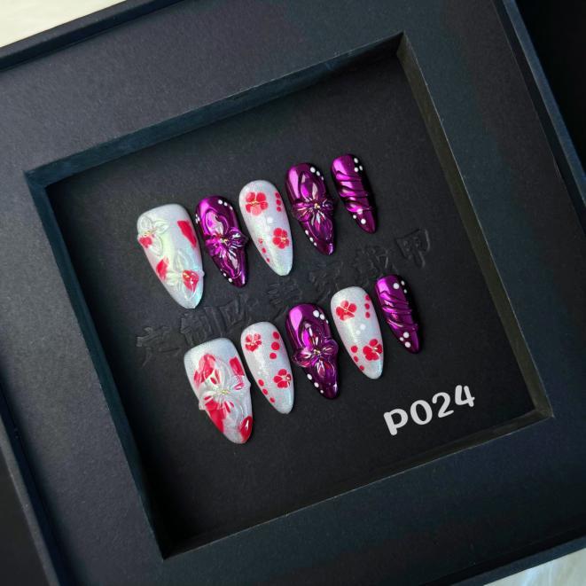Handmade press on nail P024