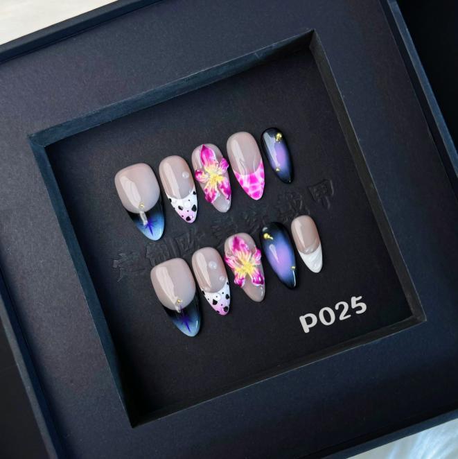 Handmade press on nail P025