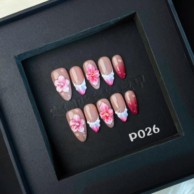 Handmade press on nail P026