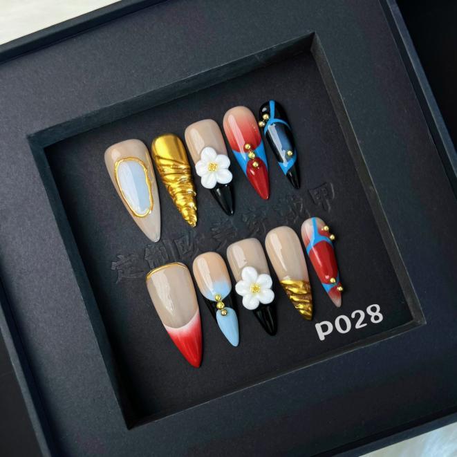 Handmade press on nail P028
