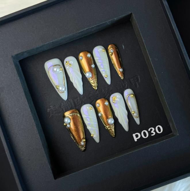 Handmade press on nail P030