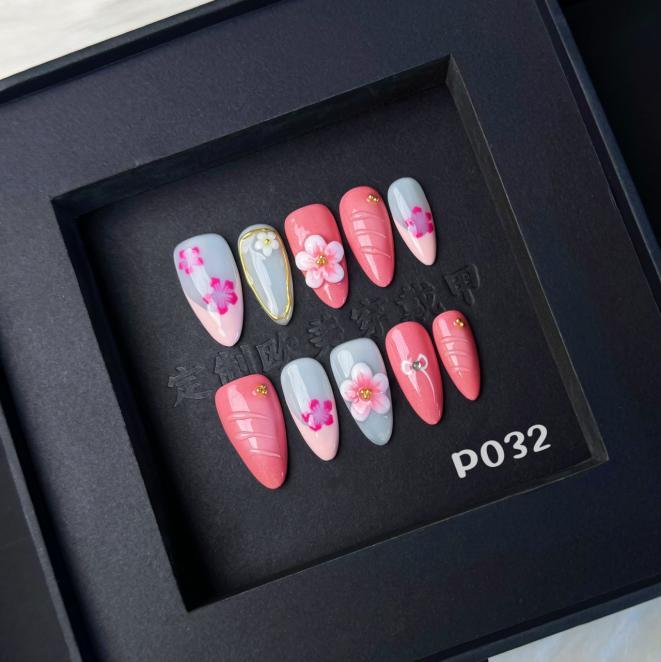 Handmade press on nail P032