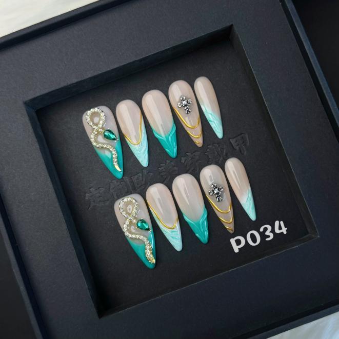 Handmade press on nail P034